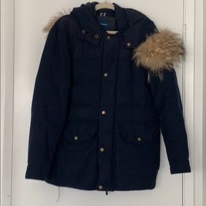 Cole Haan Men’s down puffer jacket w real fox trim